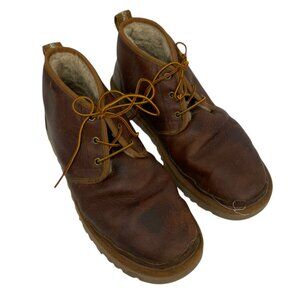 Ugg Neumel Men's Brown Lace Up Round Toe Leather Fur Lining Chukka Boots Size 11